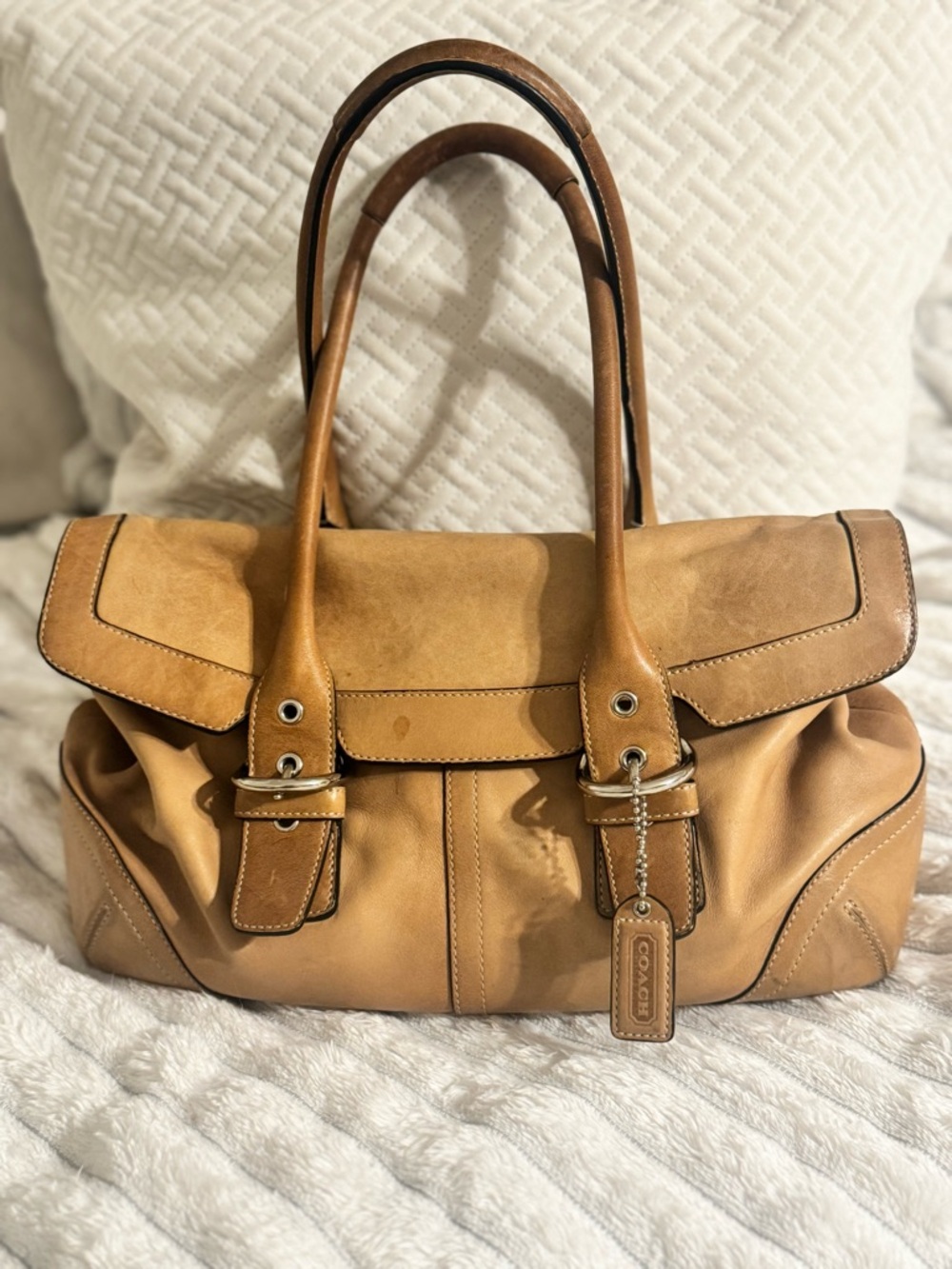 Vintage Coach Tan Hampton SoHo Satchel Handbag